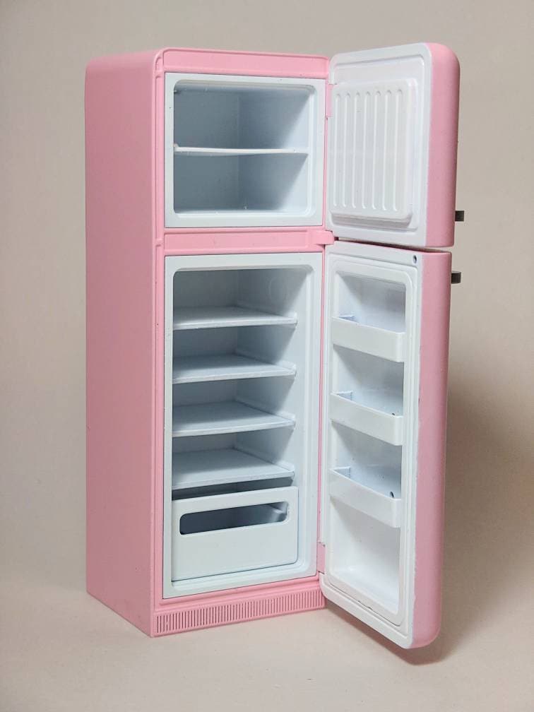 1:12 Scale - Dollhouse - Classic Styled - Retro Smeg Refrigerator for Miniature Kitchen