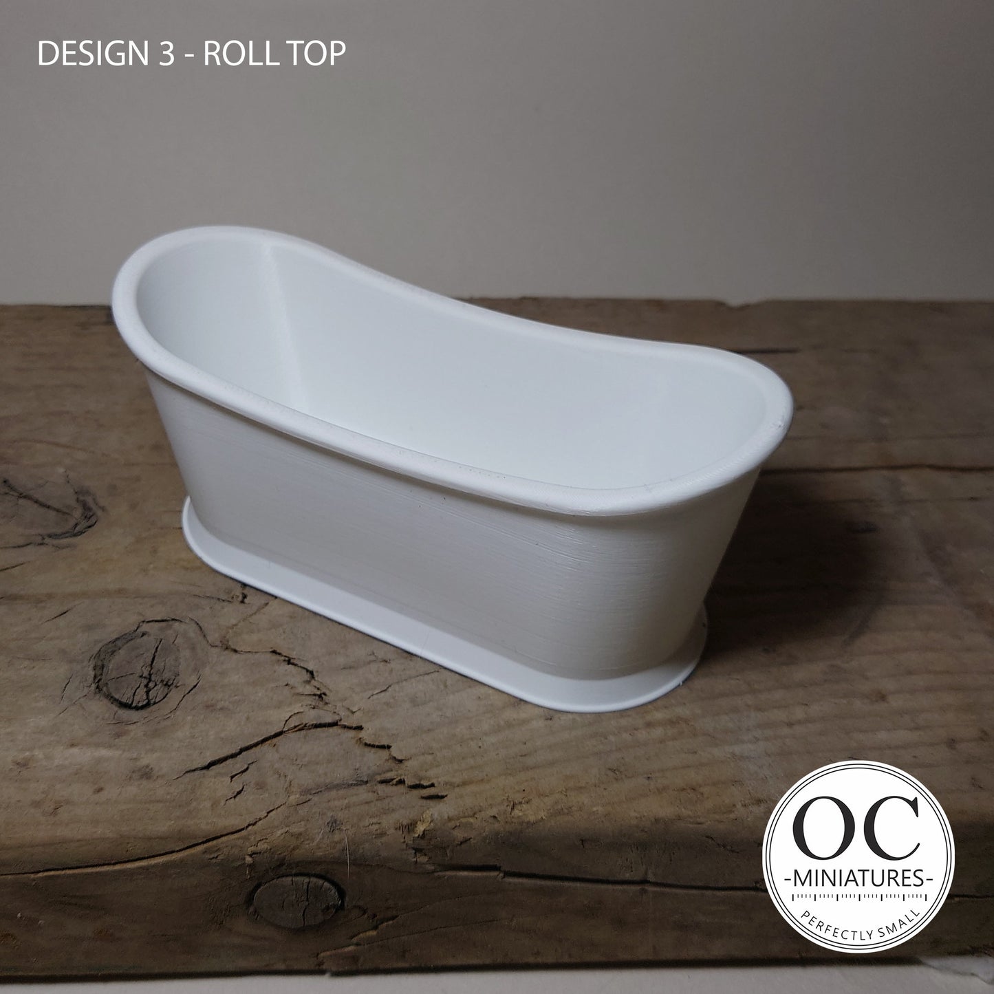 Modern 1:12 Dollhouse Bathtub- Bathroom Miniature Bath