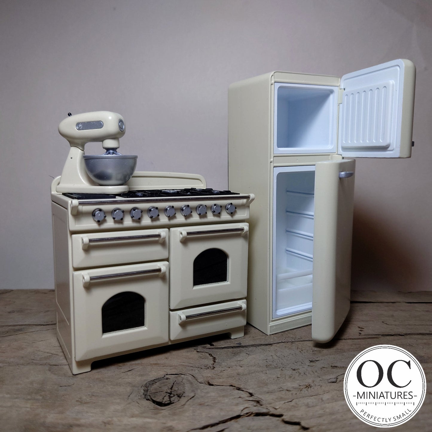 1:12 Scale Dollhouse Miniature Vintage Double Oven Stove Cooker - SIde By Side Style -  for Miniature Kitchen