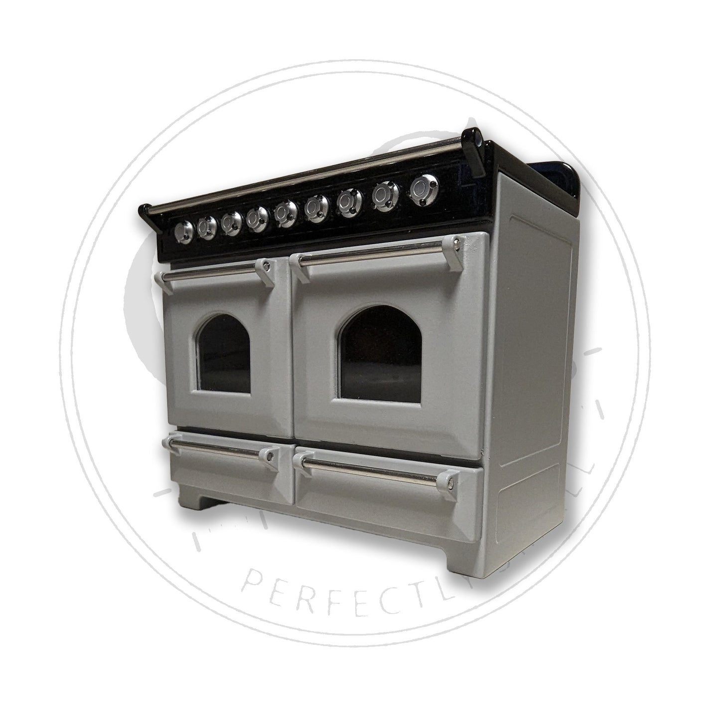 1:12 Scale Dollhouse Miniature Vintage Double Oven Stove Cooker - SIde By Side Style -  for Miniature Kitchen